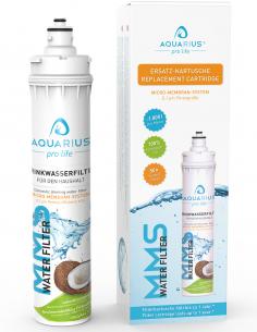 MMS-Water-Filter Ersatzkartusche 3- Stufen-Trinkwasserfilter-mit-0,1 Mikron Porengrösse von AQUARIUS pro life 2