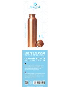 Aquarius pro life Kupferflasche Blume des Lebens 2