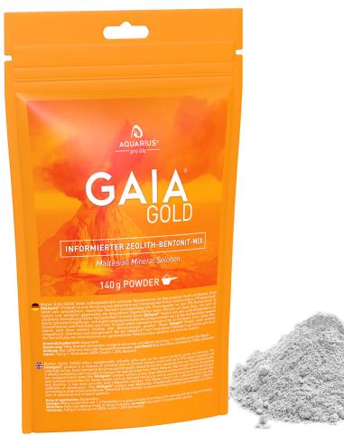 Mistura de zeólito-bentonite GAIAgold 140g em pó desintoxicante Conteúdo