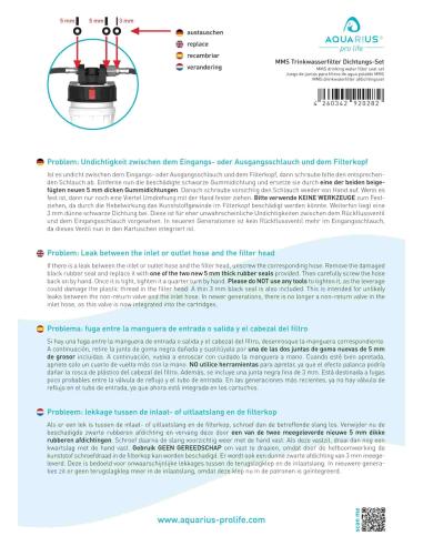 Set guarnizioni filtro acqua potabile MMS