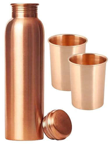 Conjunto 1x garrafa de cobre + 2x copos de cobre (-23%)