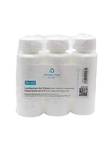 Lot de 3 flacons vides en PEHD 100 ml avec bouchon compte-gouttes